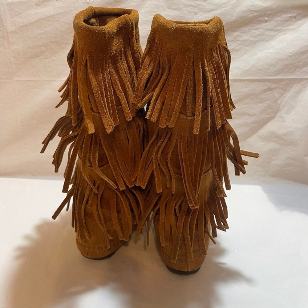 Minnetonka Moccasins Boot Layer Fringe Boots Brow… - image 7